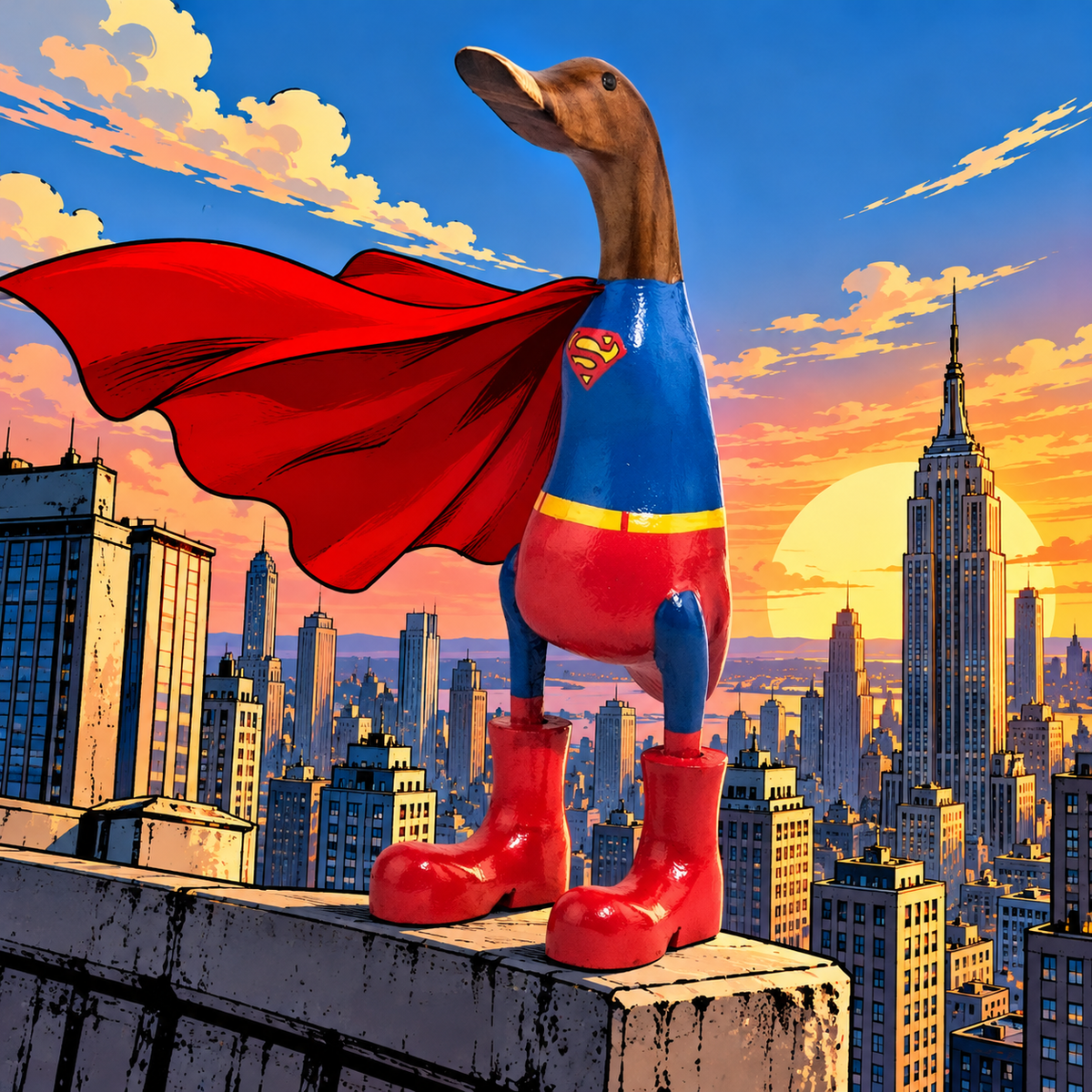 Pato de madera - superman