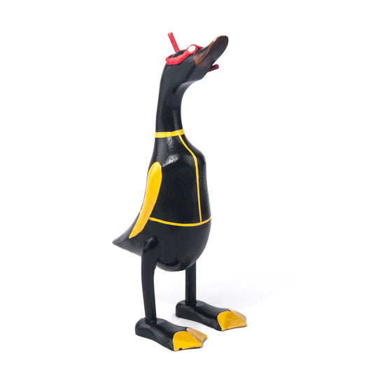Houten eend - duiker met snorkel
