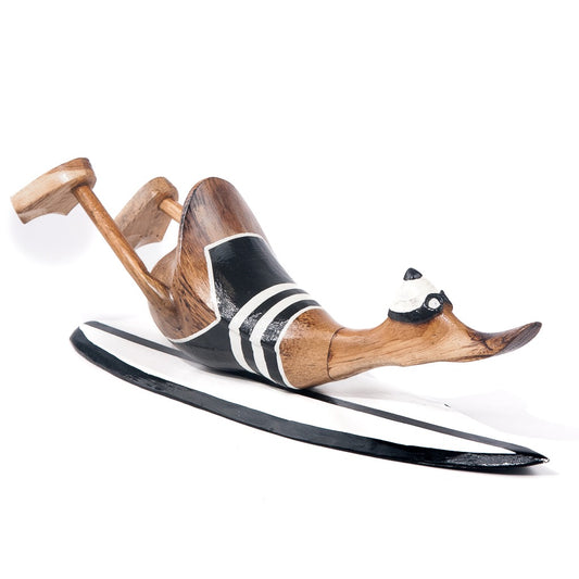 Houten eend - surfboard liggend