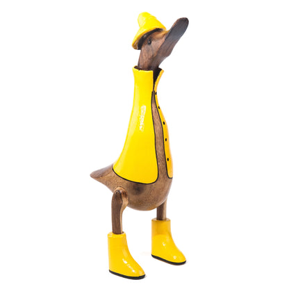 Pato de madera - impermeable con botas de agua