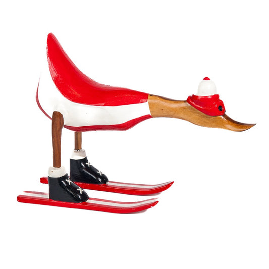Houten eend - ski’s rood