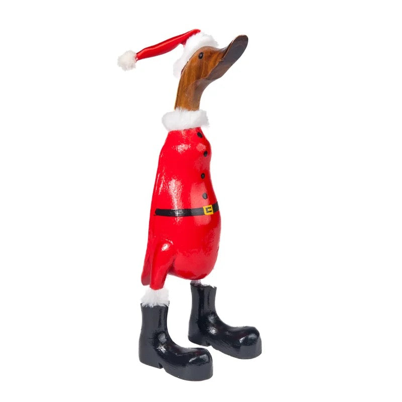 Houten eend - kerstman