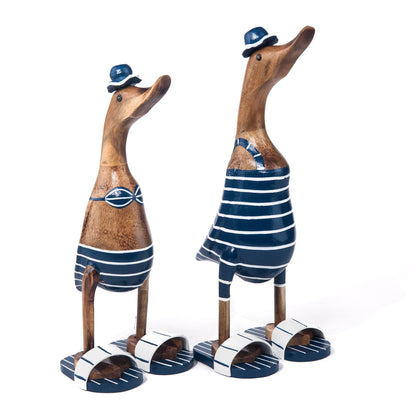Ensemble de canards en bois - tenue de bain avec claquettes