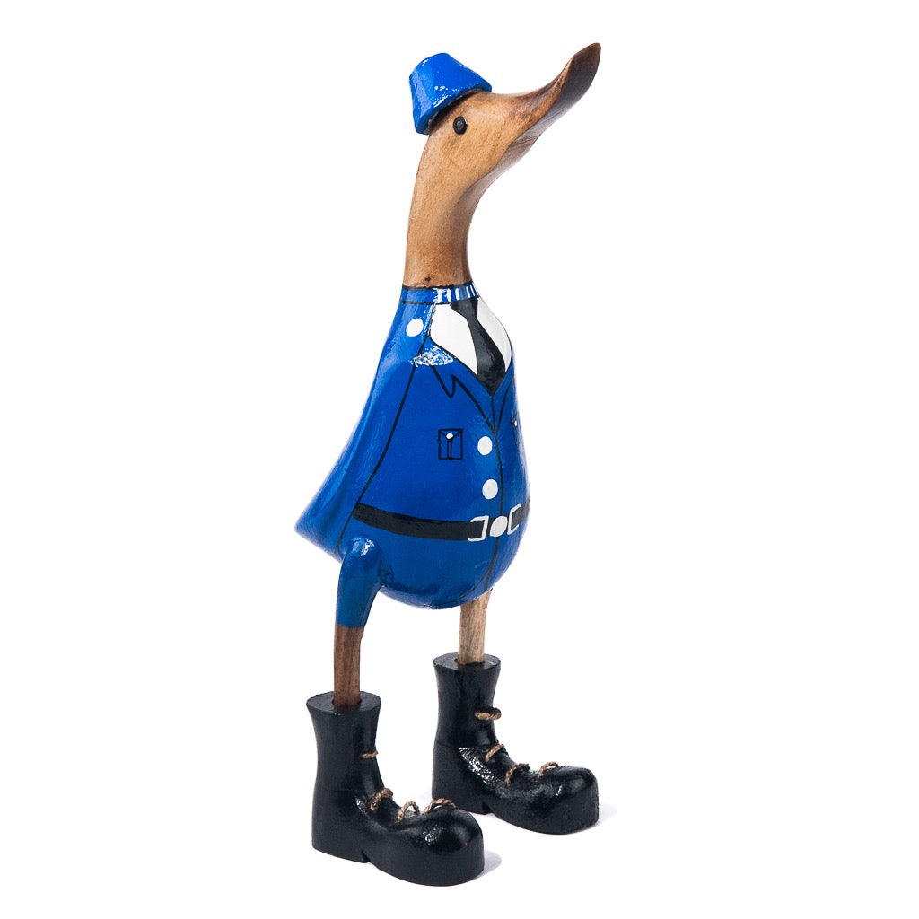 Houten eend - politieman / agent