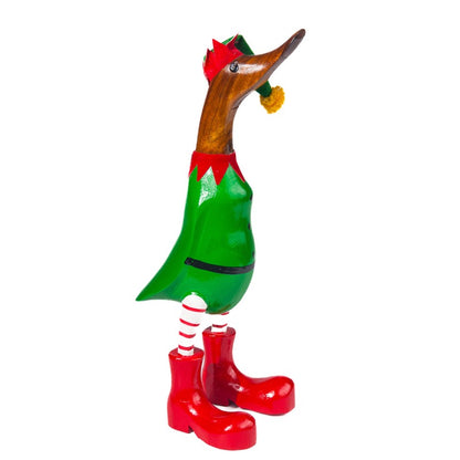Pato de madera - elfo navideño